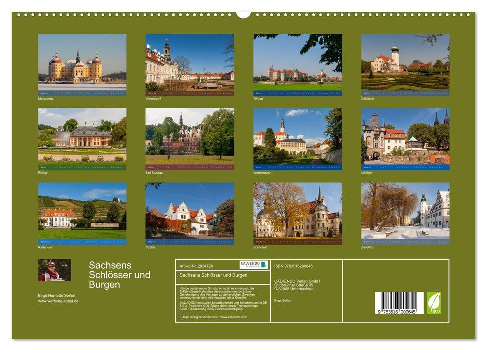 Sachsens Schlösser und Burgen (CALVENDO Premium Wandkalender 2026)