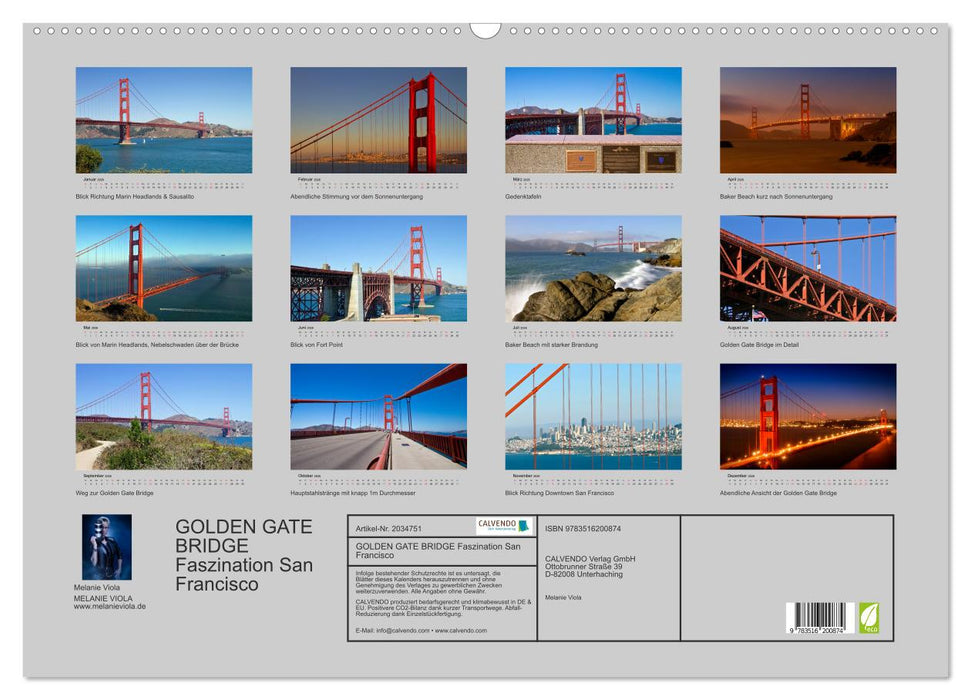 GOLDEN GATE BRIDGE Faszination San Francisco (CALVENDO Wandkalender 2026)