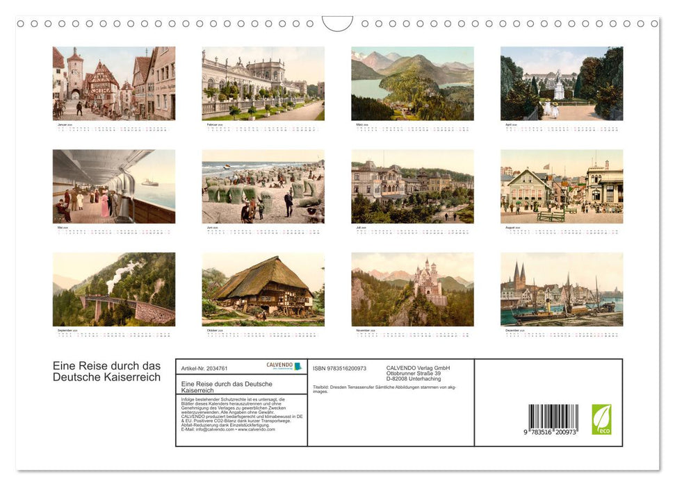 Eine Reise durch das Deutsche Kaiserreich (CALVENDO Wandkalender 2026)