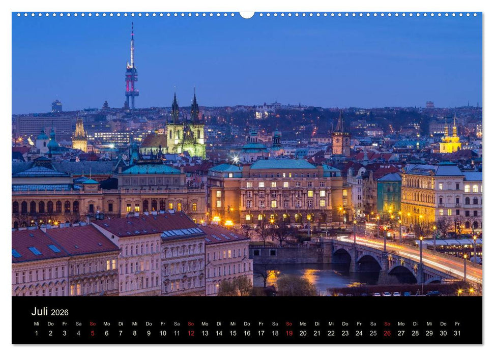 Prag - die goldene Stadt (CALVENDO Premium Wandkalender 2026)