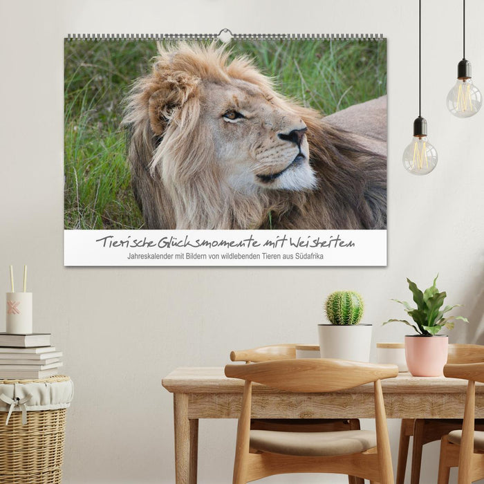 Tierische Glücksmomente mit Weisheiten (CALVENDO Wandkalender 2026)