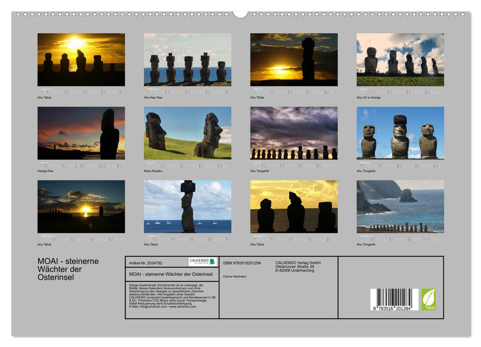 MOAI - steinerne Wächter der Osterinsel (CALVENDO Premium Wandkalender 2026)