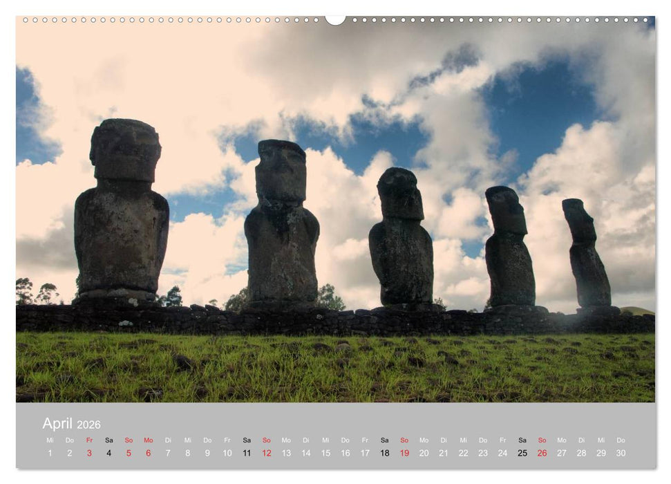 MOAI - steinerne Wächter der Osterinsel (CALVENDO Premium Wandkalender 2026)