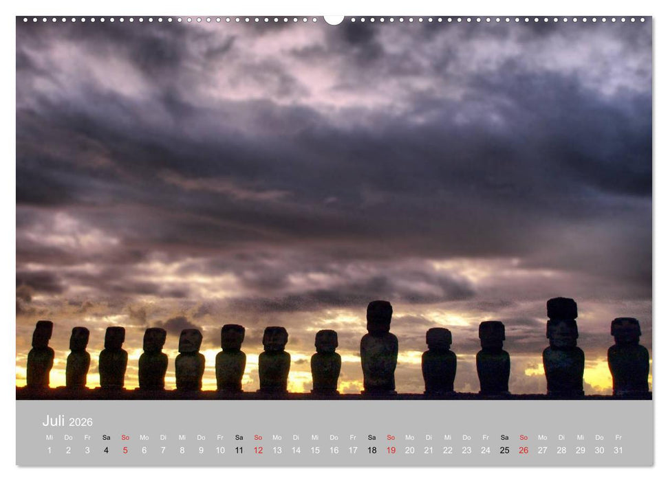 MOAI - steinerne Wächter der Osterinsel (CALVENDO Premium Wandkalender 2026)