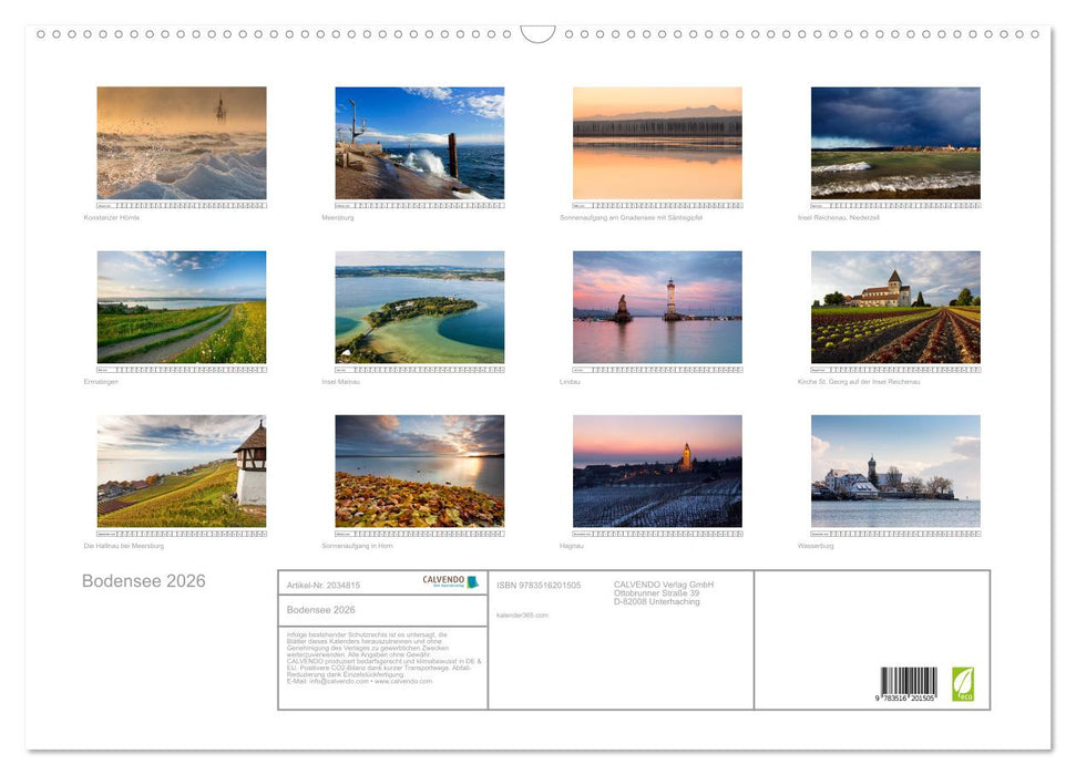 Bodensee 2026 (CALVENDO Wandkalender 2026)