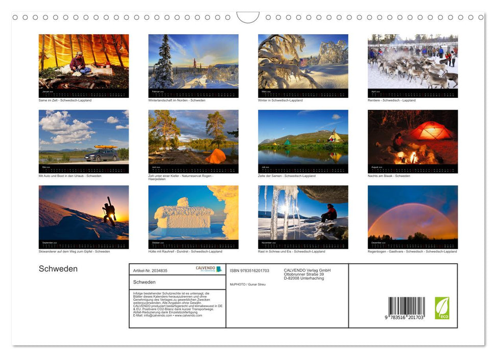Schweden (CALVENDO Wandkalender 2026)