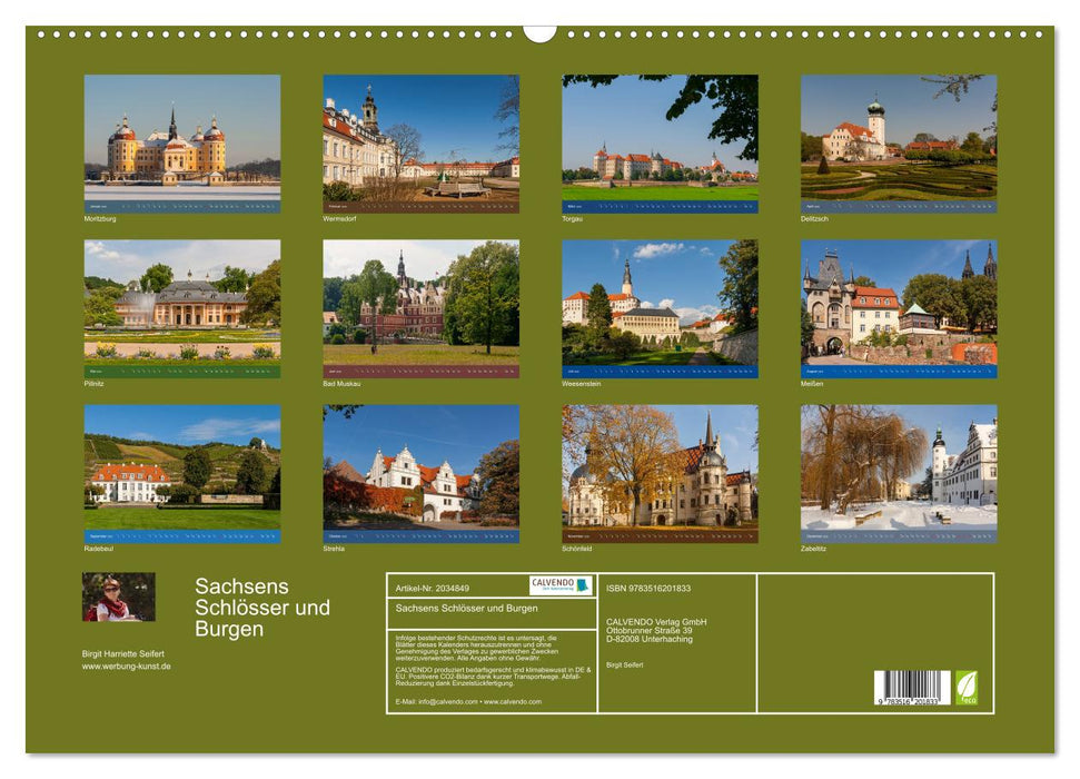 Sachsens Schlösser und Burgen (CALVENDO Wandkalender 2026)