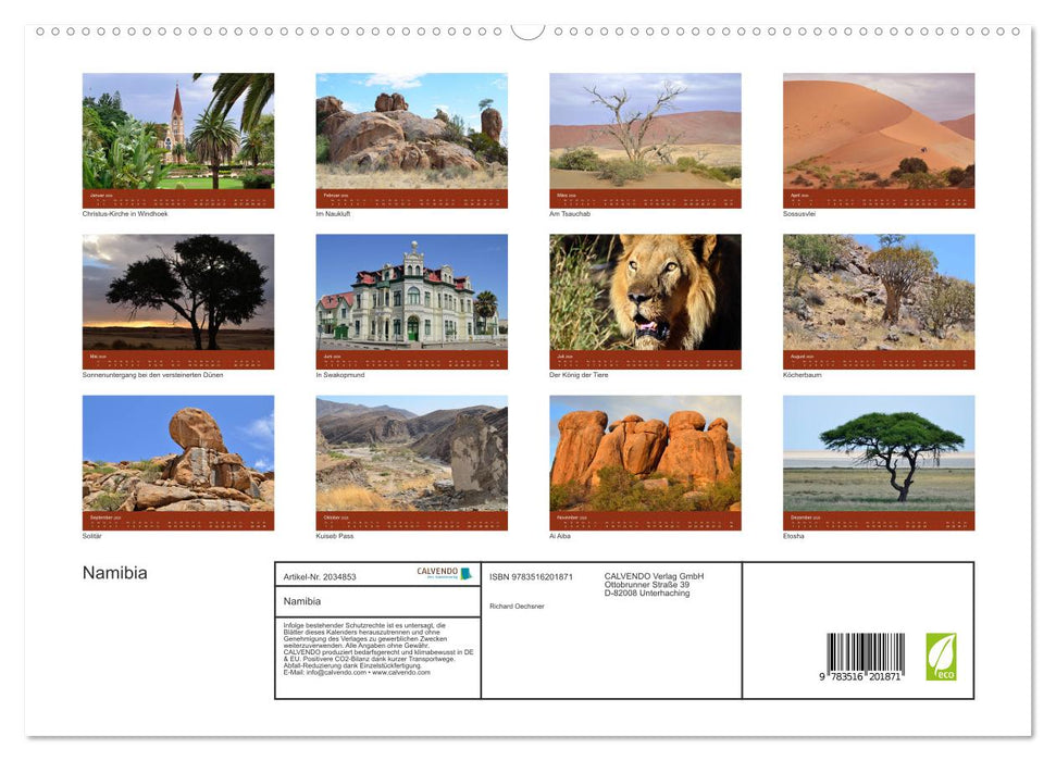 Namibia (CALVENDO Premium Wandkalender 2026)