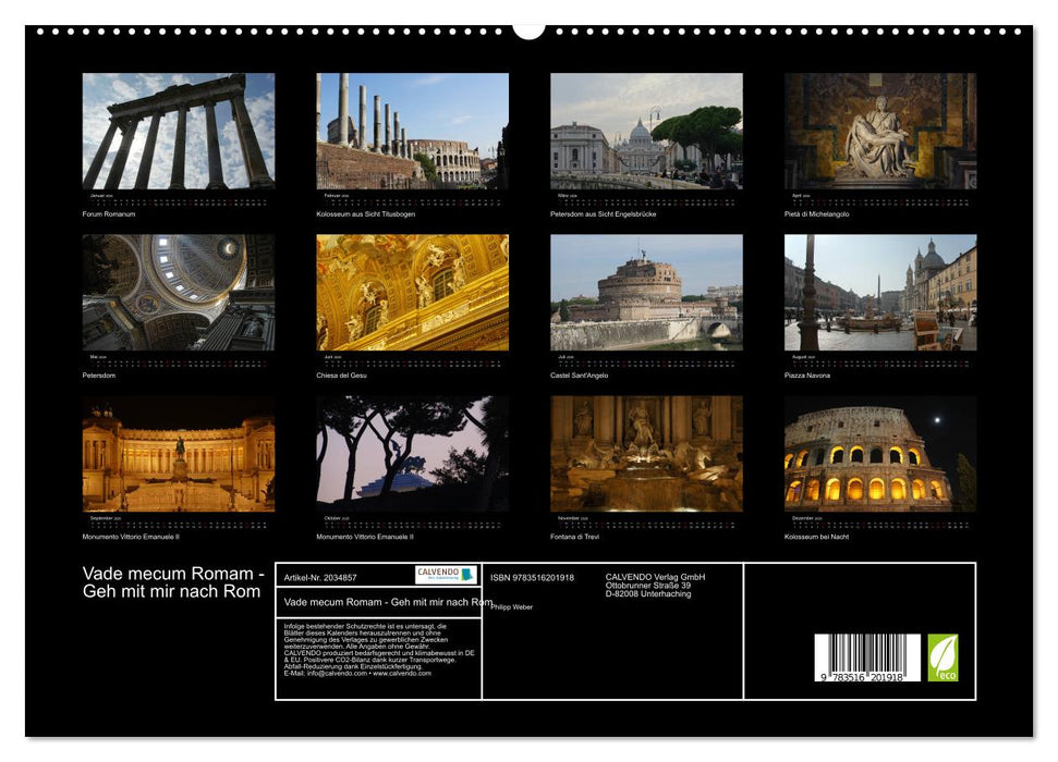 Vade mecum Romam - Geh mit mir nach Rom (CALVENDO Premium Wandkalender 2026)