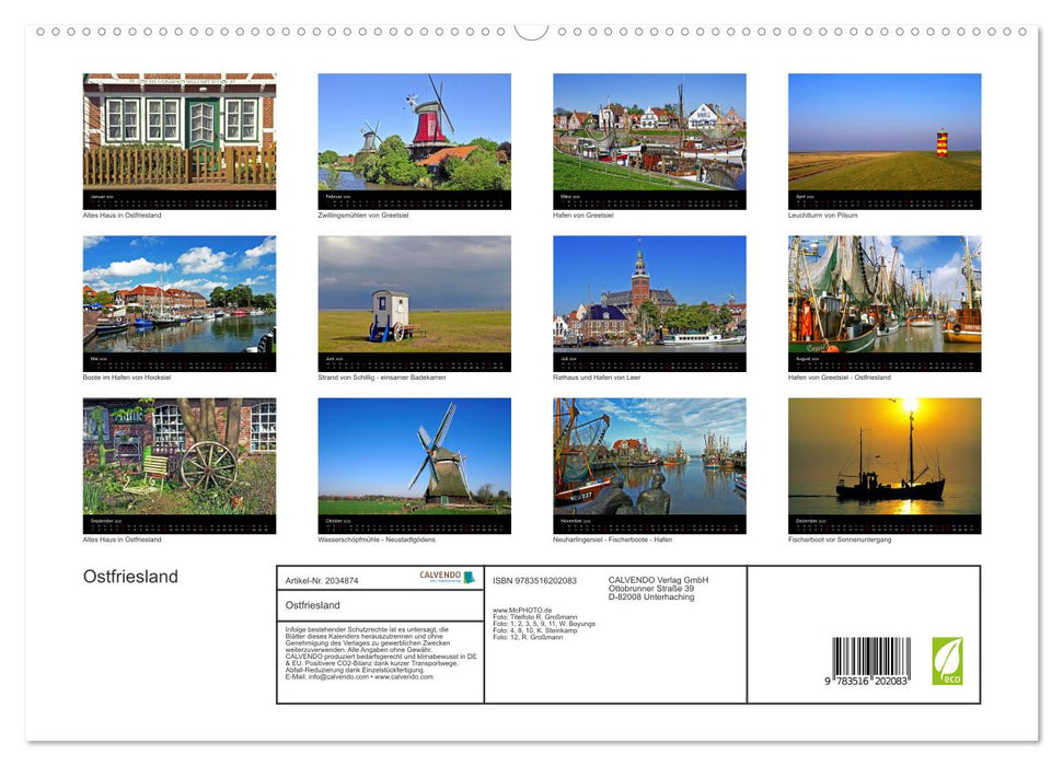 Ostfriesland (CALVENDO Premium Wandkalender 2026)