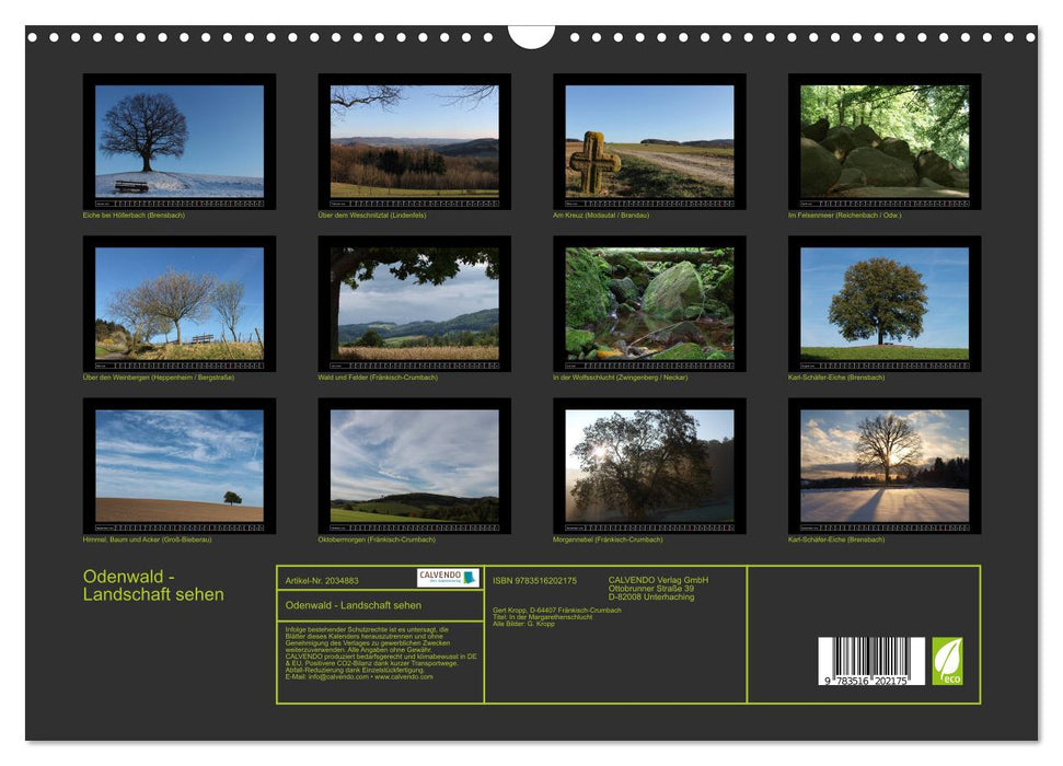 Odenwald - Landschaft sehen (CALVENDO Wandkalender 2026)