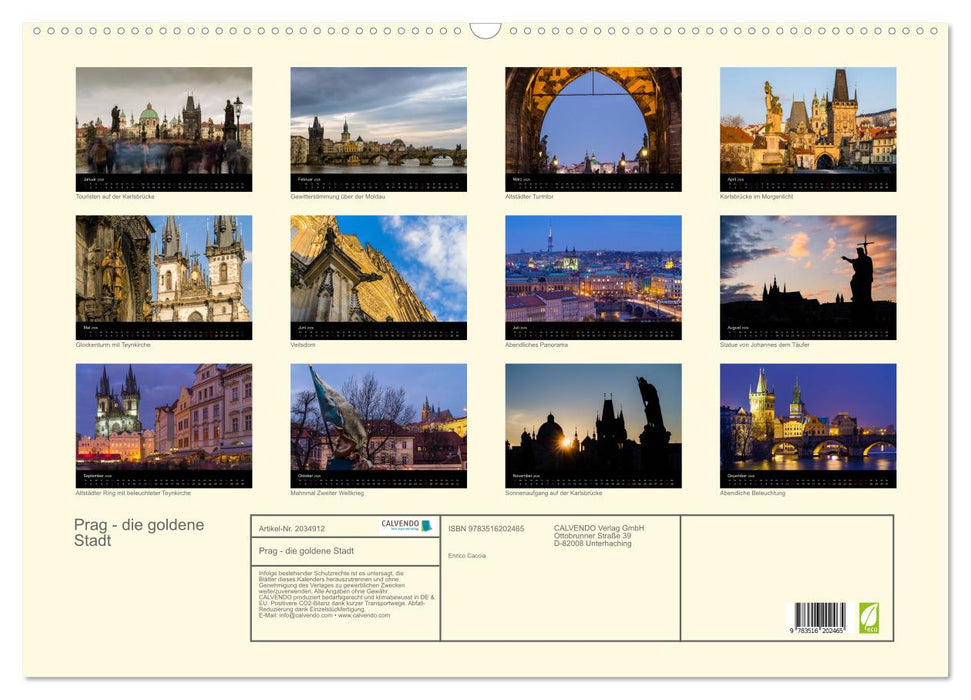 Prag - die goldene Stadt (CALVENDO Wandkalender 2026)