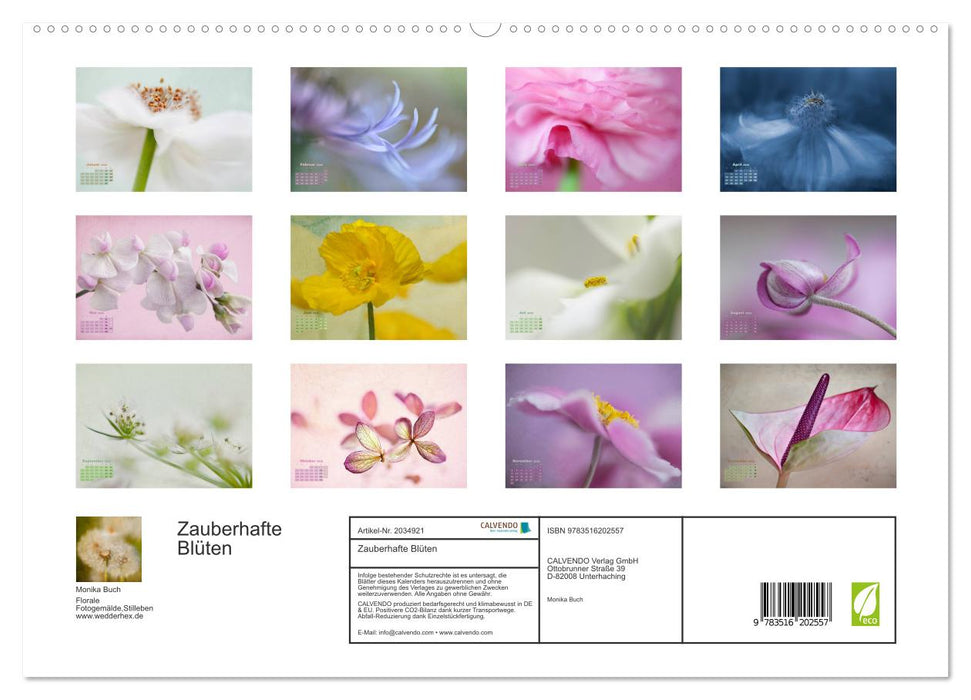 Zauberhafte Blüten (CALVENDO Premium Wandkalender 2026)
