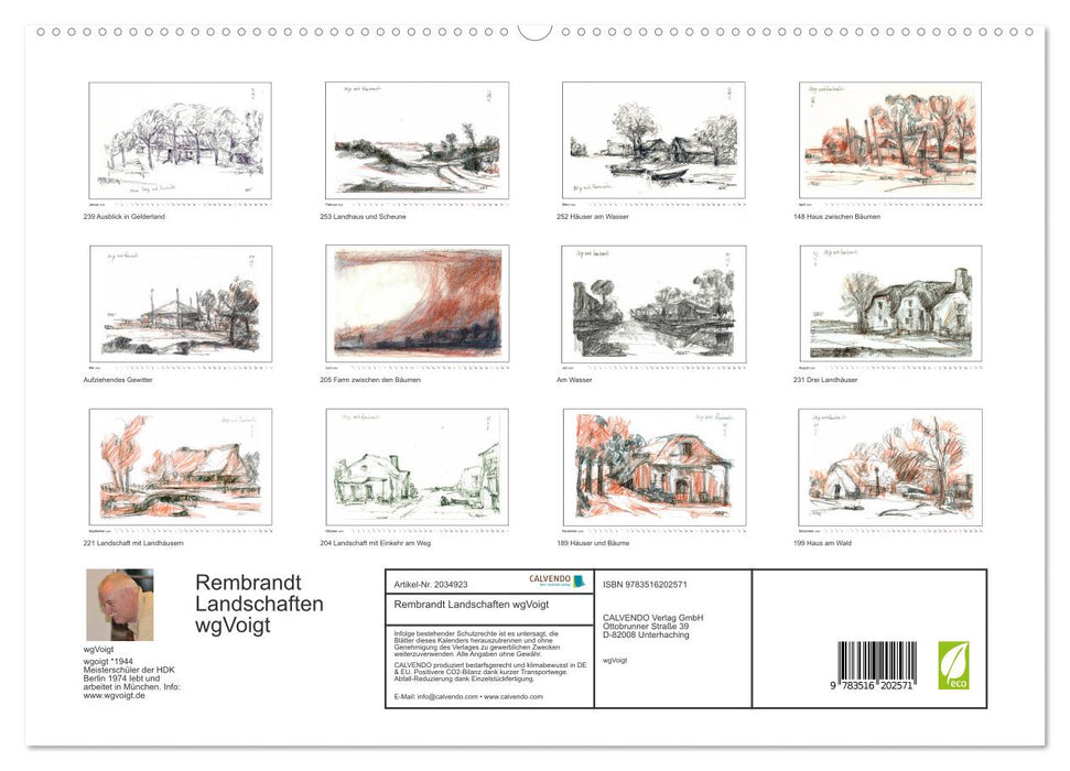 Rembrandt Landschaften wgVoigt (CALVENDO Premium Wandkalender 2026)