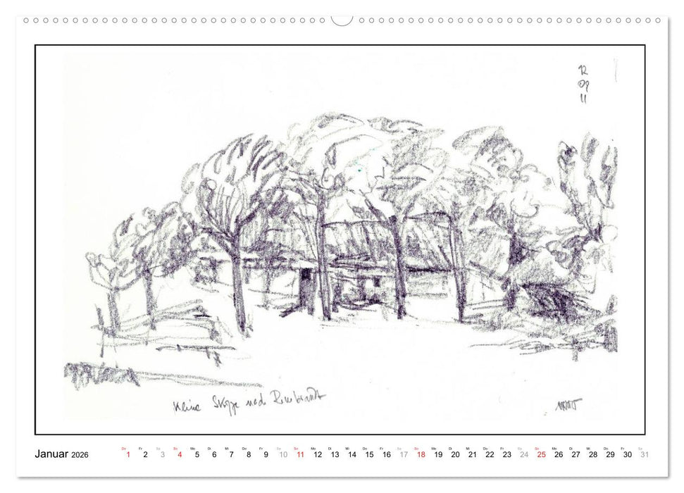 Rembrandt Landschaften wgVoigt (CALVENDO Premium Wandkalender 2026)