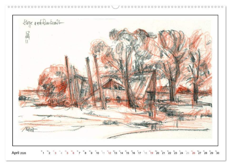 Rembrandt Landschaften wgVoigt (CALVENDO Premium Wandkalender 2026)