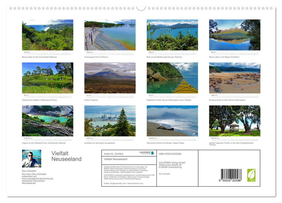 Vielfalt Neuseeland (CALVENDO Premium Wandkalender 2026)