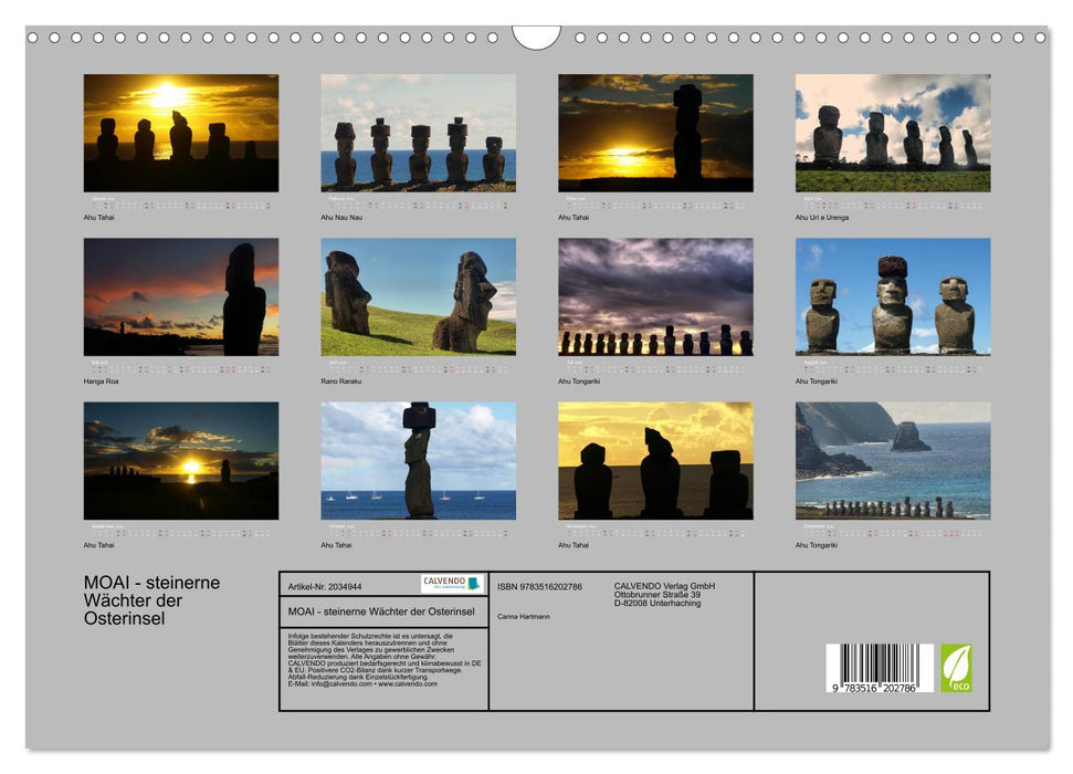 MOAI - steinerne Wächter der Osterinsel (CALVENDO Wandkalender 2026)