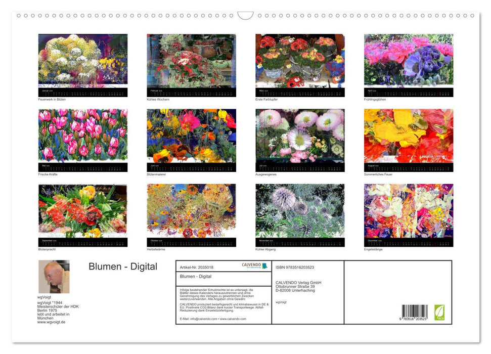 Blumen - Digital (CALVENDO Wandkalender 2026)