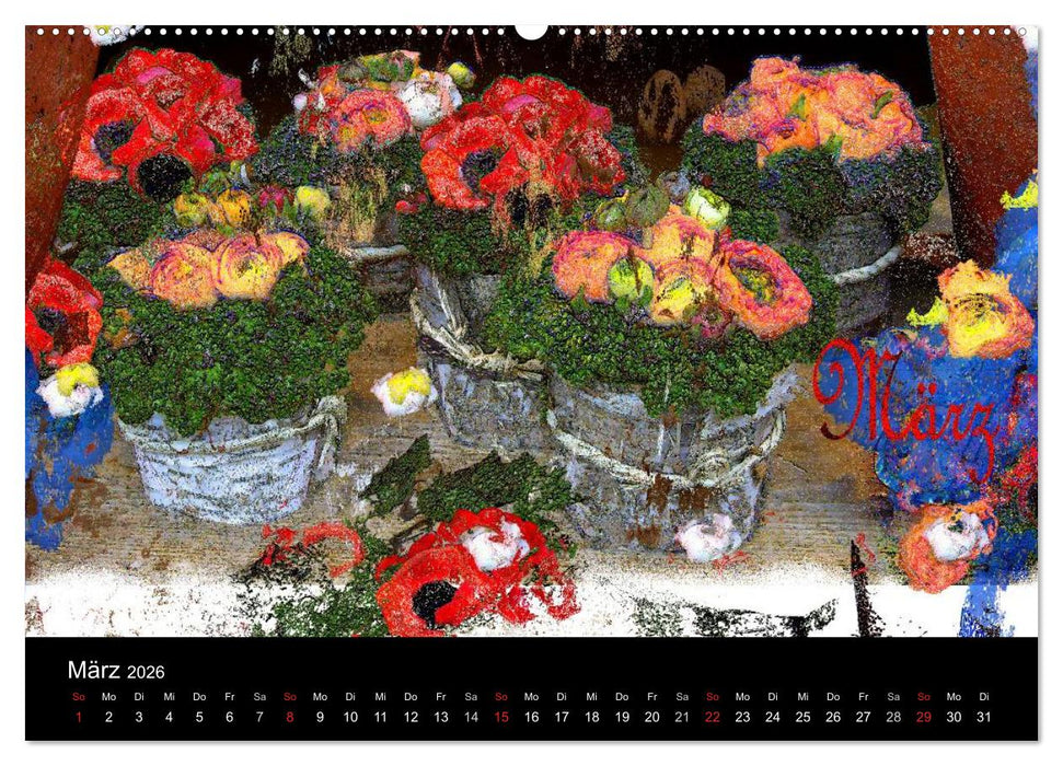 Blumen - Digital (CALVENDO Wandkalender 2026)