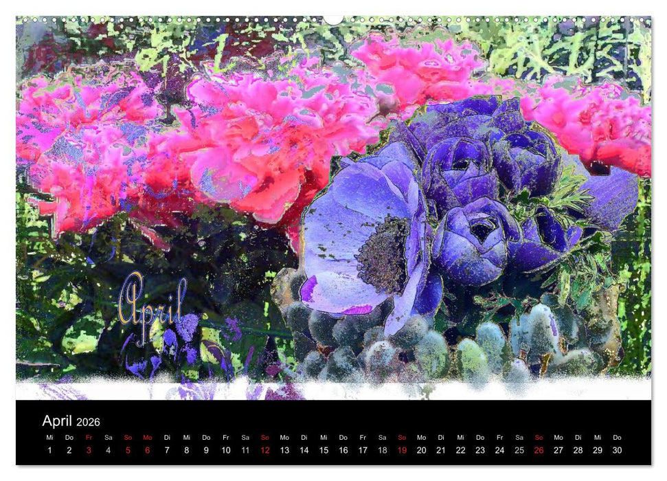 Blumen - Digital (CALVENDO Wandkalender 2026)