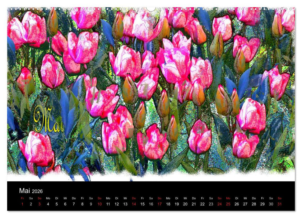 Blumen - Digital (CALVENDO Wandkalender 2026)