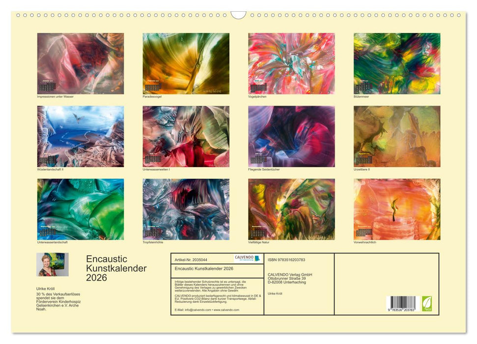 Encaustic Kunstkalender 2026 (CALVENDO Wandkalender 2026)