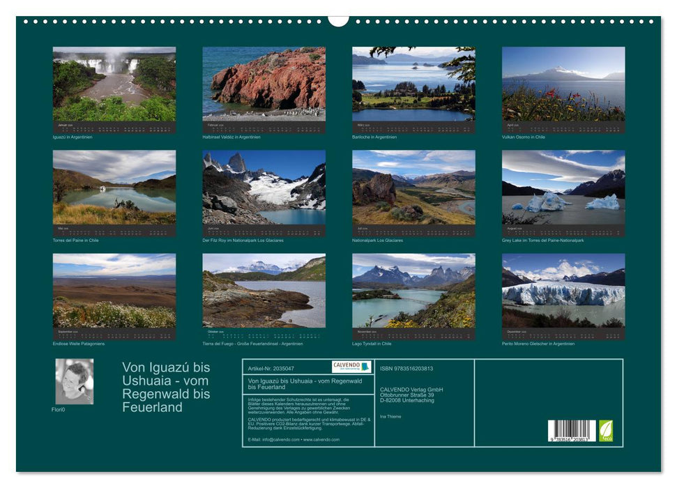Von Iguazú bis Ushuaia - vom Regenwald bis Feuerland (CALVENDO Wandkalender 2026)