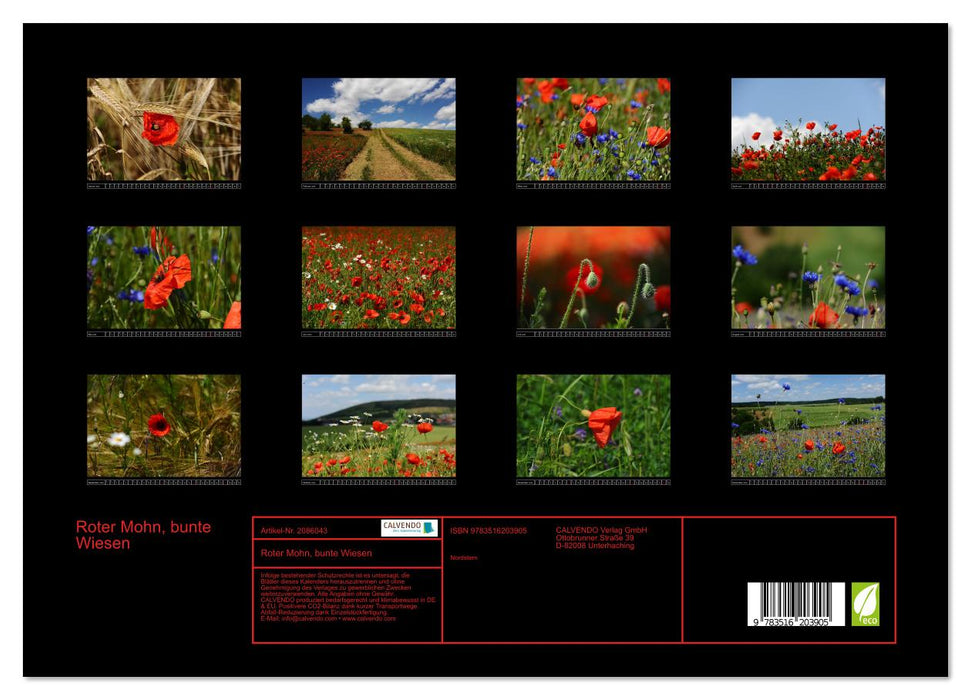 Roter Mohn, bunte Wiesen (CALVENDO Wandkalender 2026)