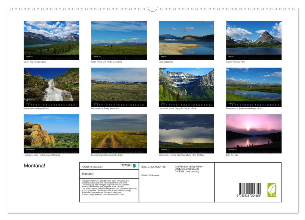 Montana! (CALVENDO Premium Wandkalender 2026)