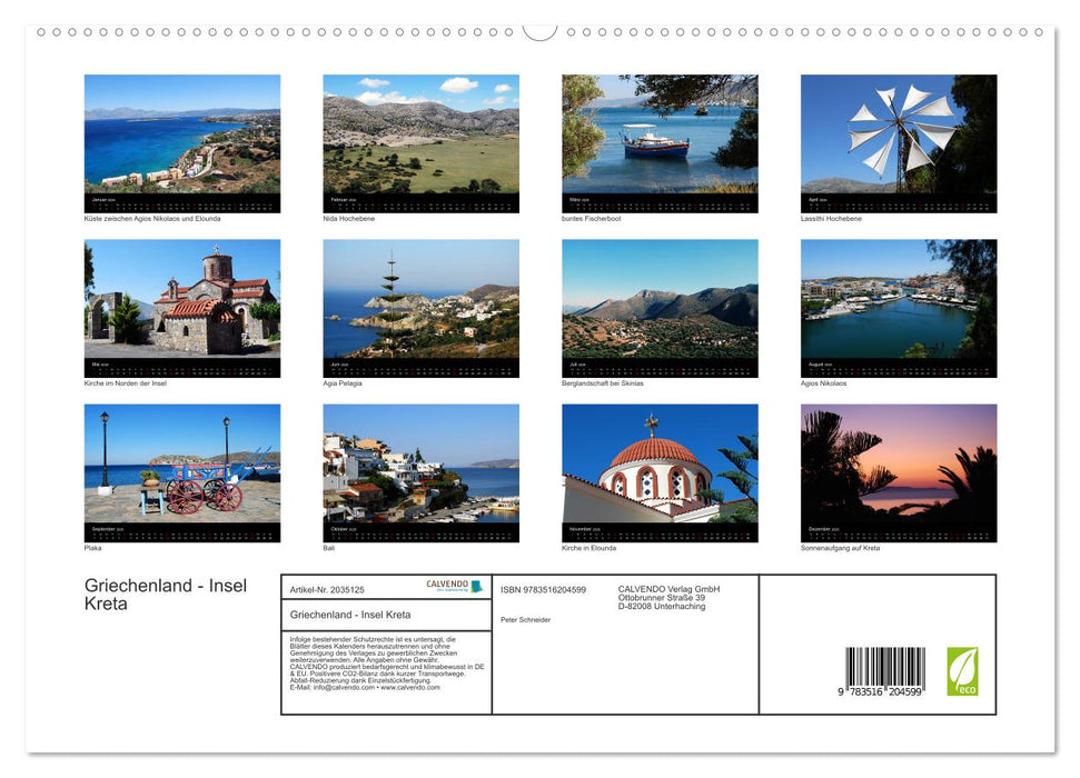 Griechenland - Insel Kreta (CALVENDO Premium Wandkalender 2026)