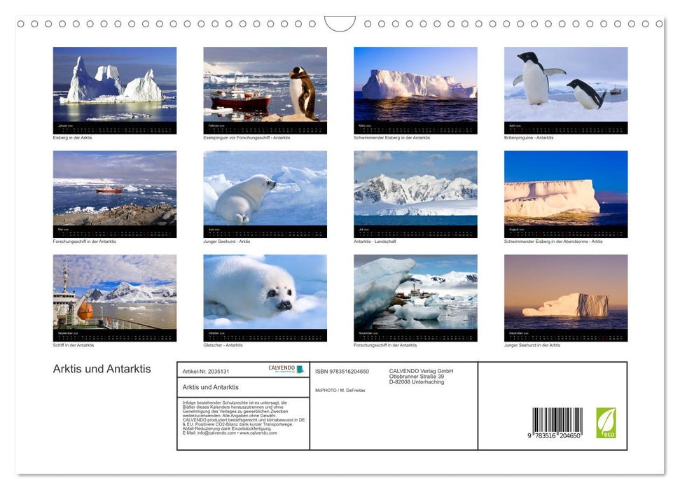 Arktis und Antarktis (CALVENDO Wandkalender 2026)