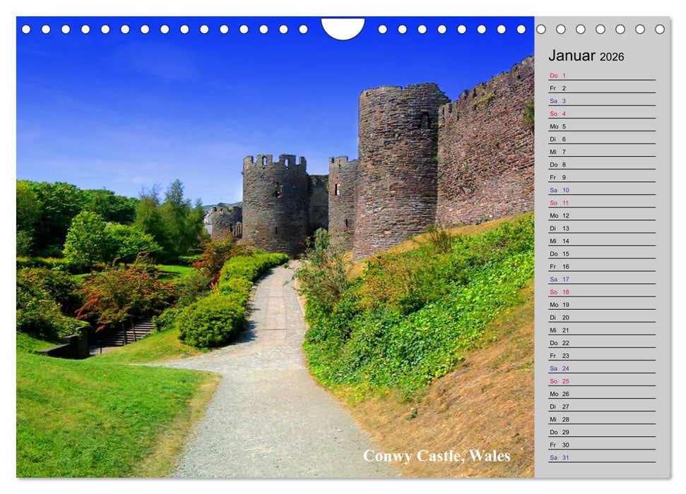 Englands bezaubernde Burgen, Schlösser und mehr (CALVENDO Wandkalender 2026)