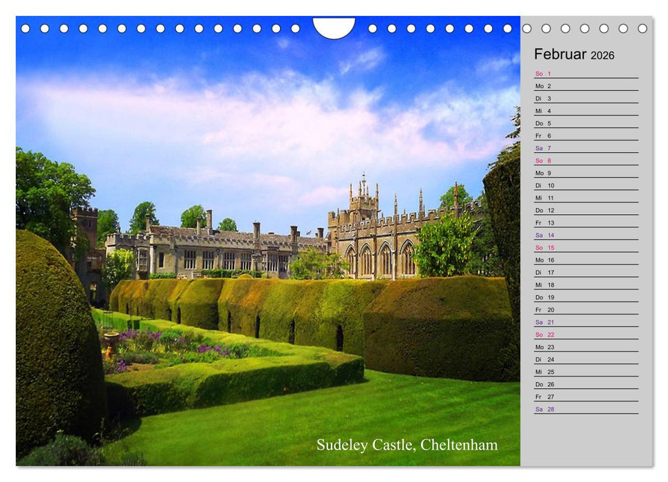Englands bezaubernde Burgen, Schlösser und mehr (CALVENDO Wandkalender 2026)