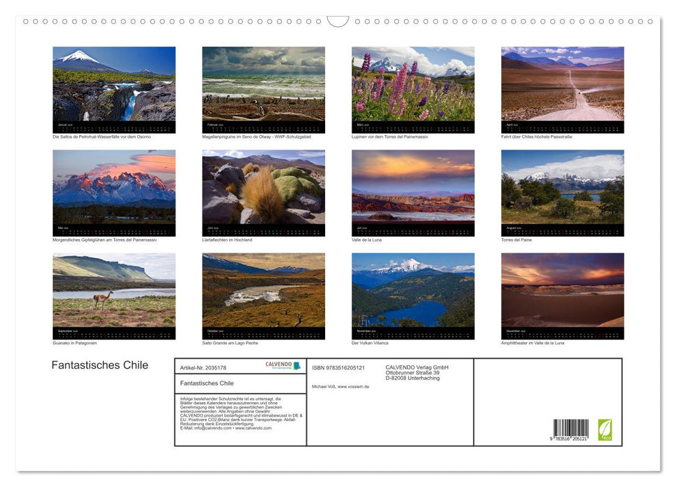 Fantastisches Chile (CALVENDO Wandkalender 2026)