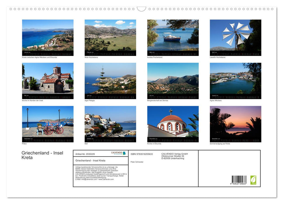 Griechenland - Insel Kreta (CALVENDO Wandkalender 2026)
