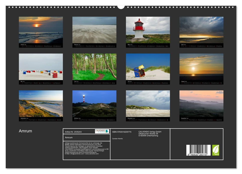 Amrum (CALVENDO Premium Wandkalender 2026)