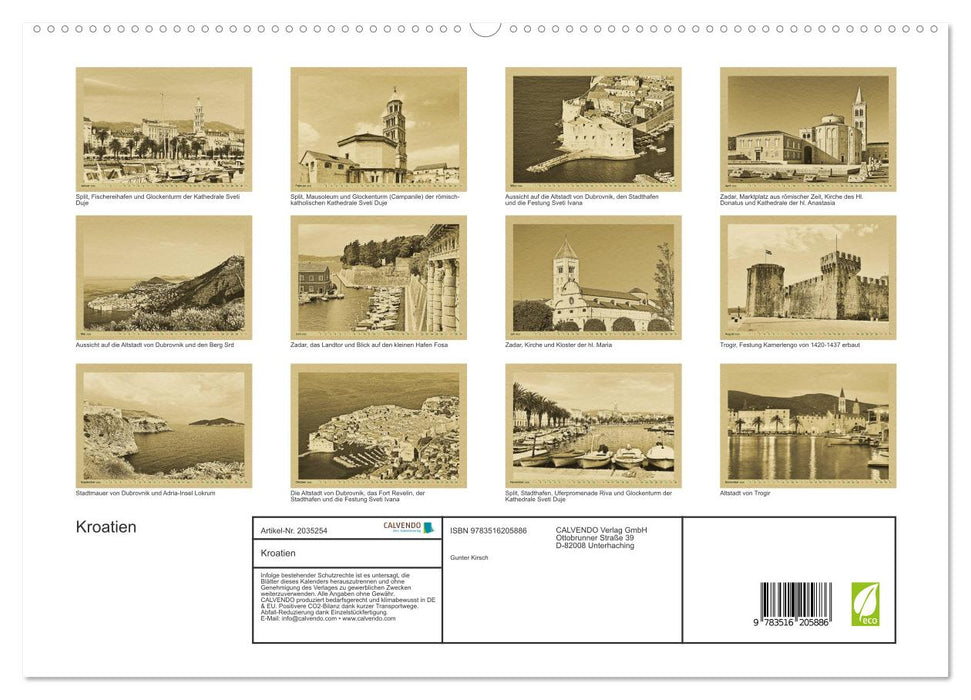 Kroatien (CALVENDO Premium Wandkalender 2026)