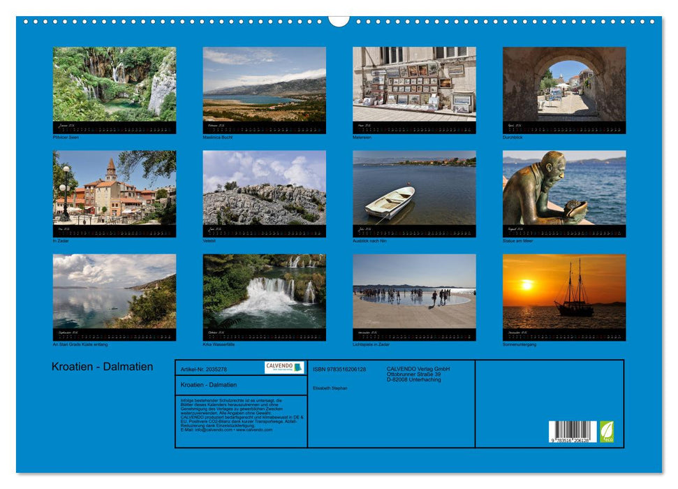Kroatien - Dalmatien (CALVENDO Wandkalender 2026)