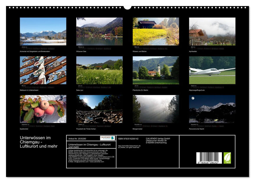Unterwössen im Chiemgau - Luftkurort und mehr (CALVENDO Premium Wandkalender 2026)