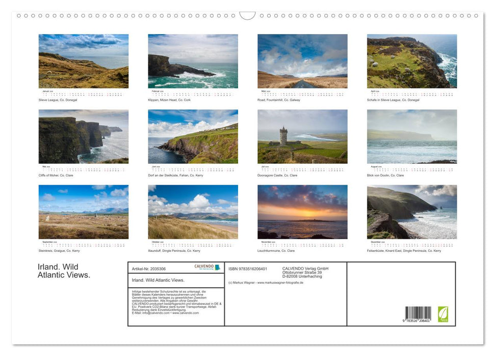 Irland. Wild Atlantic Views. (CALVENDO Wandkalender 2026)