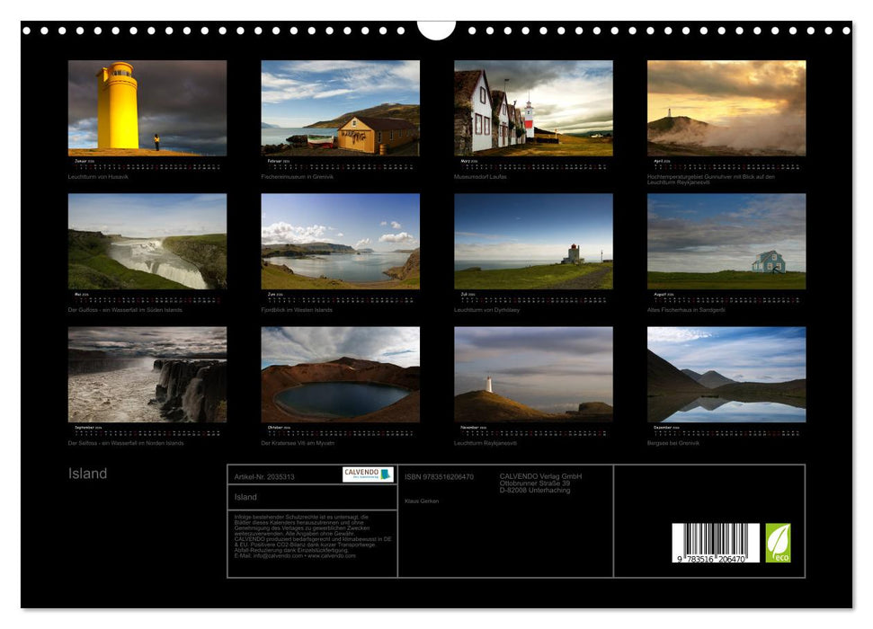 Island (CALVENDO Wandkalender 2026)