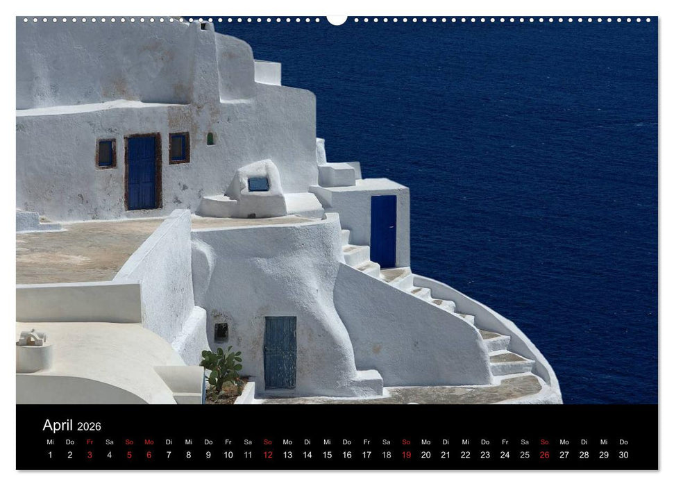Santorini – Leben auf dem Vulkan (CALVENDO Premium Wandkalender 2026)