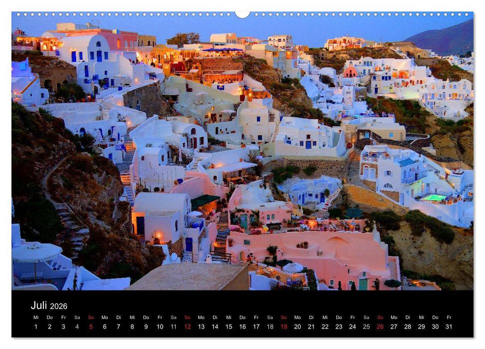 Santorini – Leben auf dem Vulkan (CALVENDO Premium Wandkalender 2026)