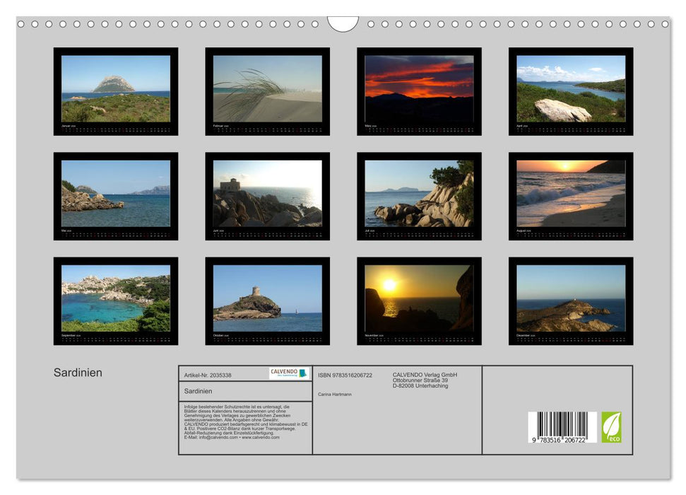 Sardinien (CALVENDO Wandkalender 2026)