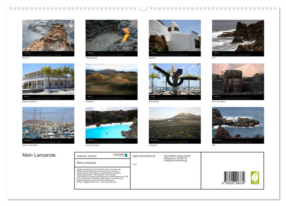 Mein Lanzarote (CALVENDO Premium Wandkalender 2026)