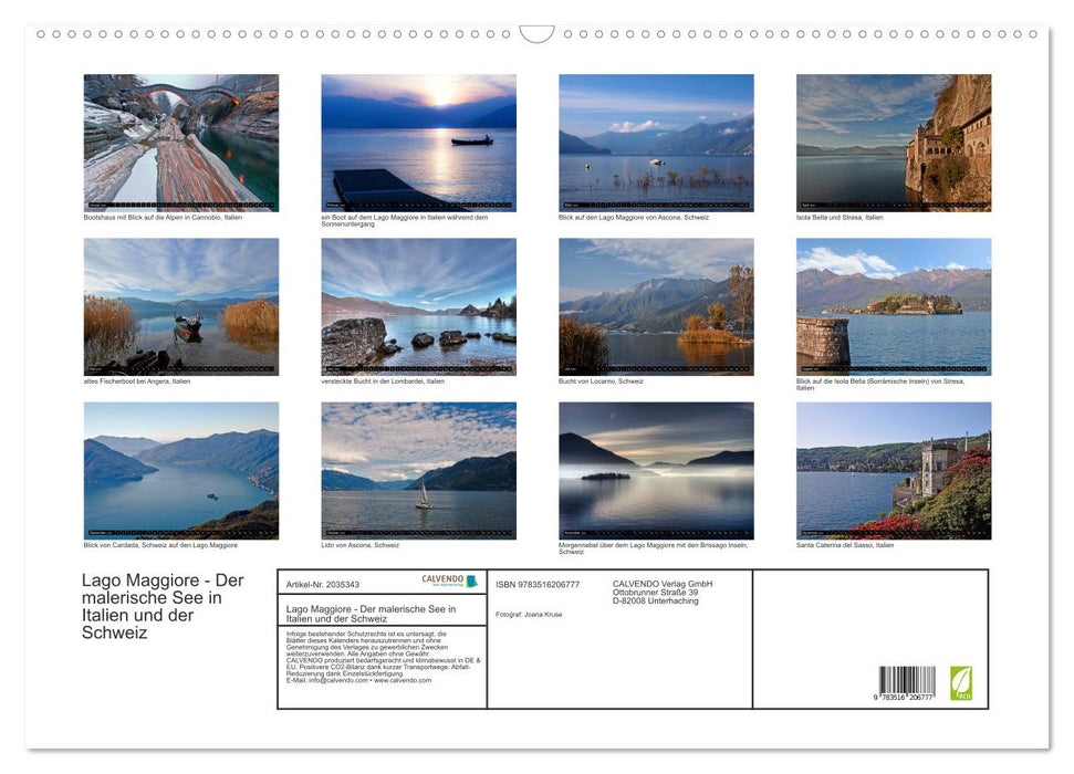 Lago Maggiore - Der malerische See in Italien und der Schweiz (CALVENDO Wandkalender 2026)