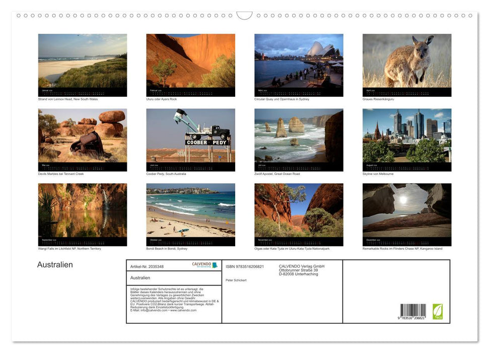 Australien (CALVENDO Wandkalender 2026)