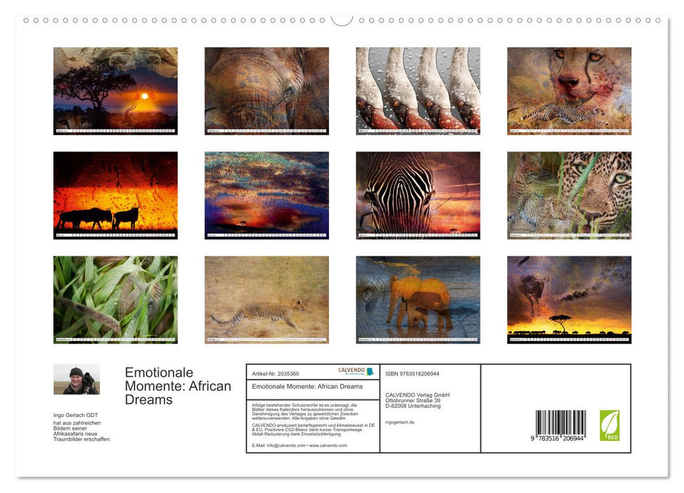 Emotionale Momente: African Dreams (CALVENDO Premium Wandkalender 2026)