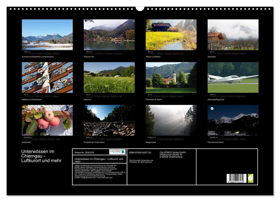 Unterwössen im Chiemgau - Luftkurort und mehr (CALVENDO Wandkalender 2026)